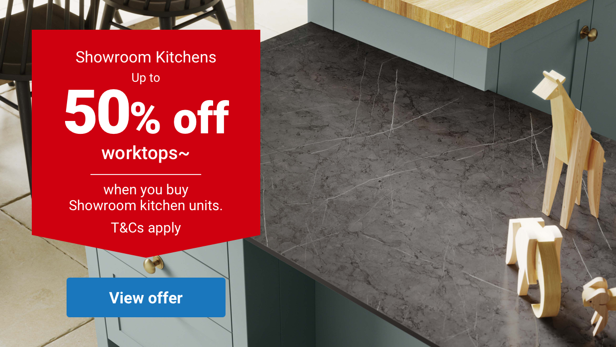 e LS Ria Showroom Kitchens N Up to 2 50% off WLl RO Ee when you buy 7 Showroom kitchen units. TCs apply 